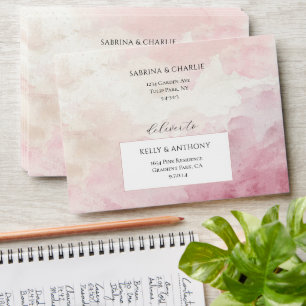 Blush Pink Watercolor Wash with Return Address Envelope