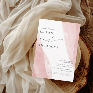 BLUSH Pink Watercolor Wedding Invitation