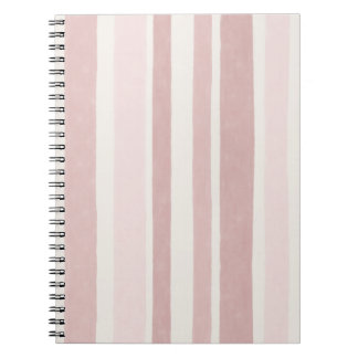 Blush Pink Watercolour Stripe Pattern Minimal Boho Notebook
