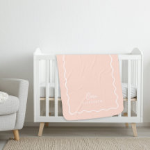 Blush Pink Wavy Border Monogrammed