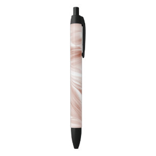 Blush Pink Wavy Streaks Black Ink Pen