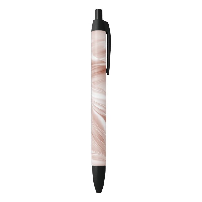 Blush Pink Wavy Streaks  Black Ink Pen (Bottom (Vertical))