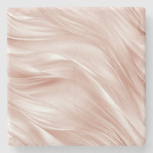 Blush Pink Wavy Streaks Stone Coaster