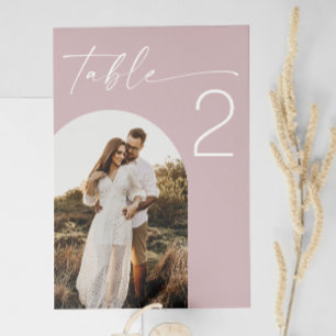 Blush Pink Wedding Elegant Soft Rose Arch Photo Table Number