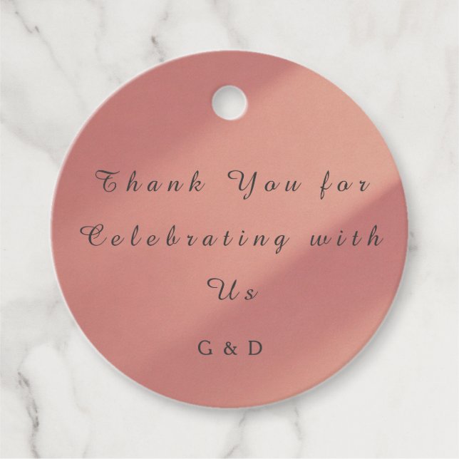 Blush Pink Wedding Favor Tag (Front)