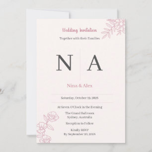 Blush Pink Wedding Invitation