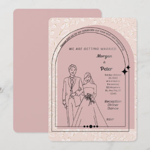 Blush Pink Wedding Invitation Editable Modern Ar