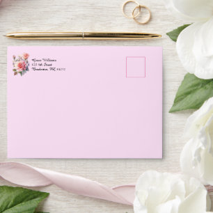 Blush Pink Wedding Invitation Envelope