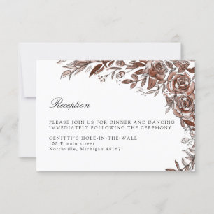 Blush pink wedding reception enclosure card