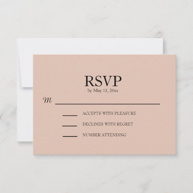 Blush Pink Wedding RSVP (Front)
