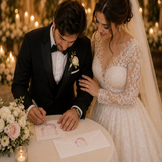 Blush Pink Wedding Sticker