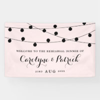 Blush Pink Whimsical Fairy Lights Rehearsal Dinner