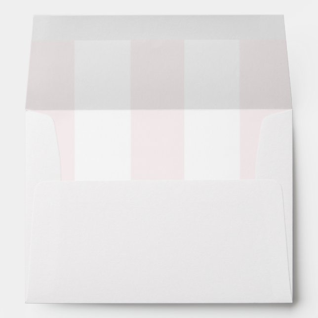 Blush Pink White 3 Stripe Envelope for 5x7 Invite (Back (Bottom))