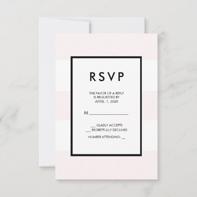Blush Pink White 3 Stripes RSVP (Front)