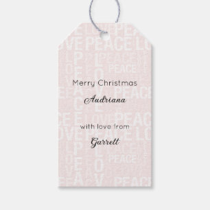 Blush Pink White Christmas Gift Tags
