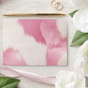 Blush Pink White Cowhide Animal Envelope