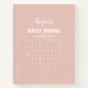 Blush Pink White Dots Cute Bullet Journal