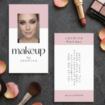 Blush Pink White Elegant Photo Makeup Artist