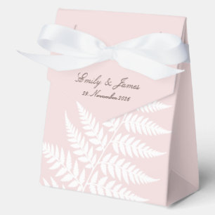 Blush Pink White Fern Large Tent Wedding Favour Box