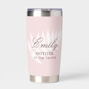 Blush Pink White Fern Mother of the Groom Insulated Tumbler