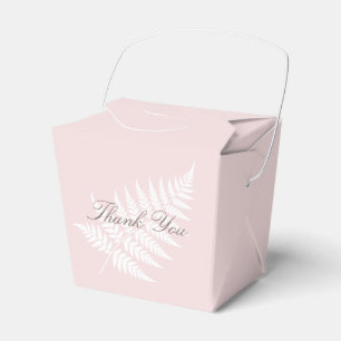 Blush Pink White Fern Small Thank You Favour Box