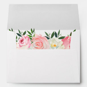 Blush Pink & White Floral Envelope