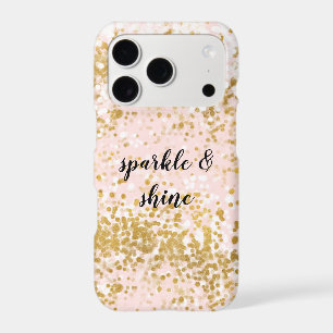 Blush Pink White Gold Confetti Sparkle