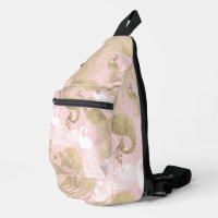 Blush pink white gold royal peacock bird