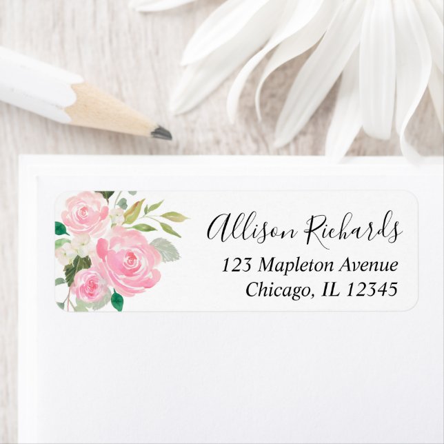 Blush pink white greenery floral watercolors (Insitu)