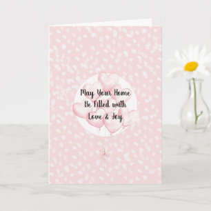 Blush Pink White Heart Balloons Baby Shower Card