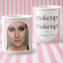 Blush Pink White Makeup Artist Cute Photo