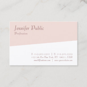 Blush Pink White Modern Elegant Simple Template Business Card