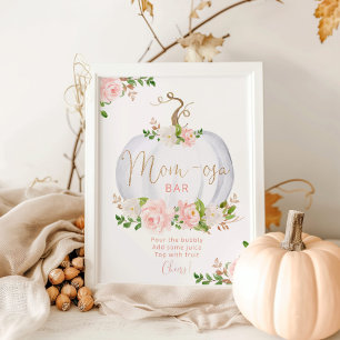 Blush pink white pumpkin mum-osa bar  poster