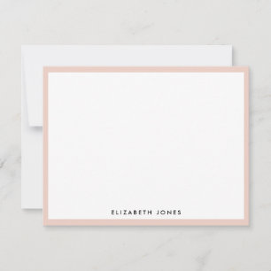 Blush Pink White Simple Modern Classic Minimalist Card