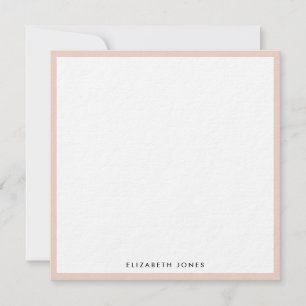 Blush Pink White Simple Modern Minimalist Square Card