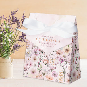 Blush Pink Wildflower Baby Shower Favour Boxes – D