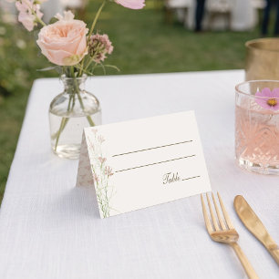 Blush Pink Wildflower Fill-In Wedding Place Card