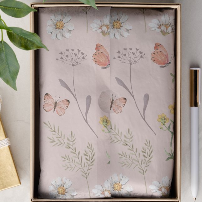 Blush Pink Wildflower Tissue Paper (Creator Uploaded)