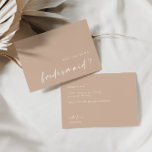 Blush Pink Will You Be My Bridesmaid Invitation<br><div class="desc">Design features an handwritten font and modern minimalist design. Designed to coordinate with for the «Pampas Grass» Wedding Invitation Collection. To change details,  click «Personalise». View the collection link on this page to see all of the matching items in this beautiful design or see the collection here: https://bit.ly/3oGWJGM</div>