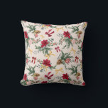 Blush Pink Winter Botanical Greenery Bow Pattern Cushion<br><div class="desc">This collection features elegant watercolor greenery,  festive garlands,  and gold accents for a timeless holiday look.</div>