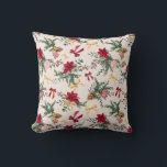 Blush Pink Winter Botanical Greenery Bow Pattern Cushion<br><div class="desc">This collection features elegant watercolor greenery,  festive garlands,  and gold accents for a timeless holiday look.</div>