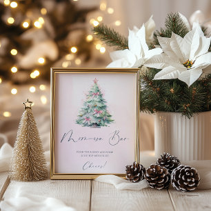 Blush pink Winter Christmas tree mum-osa bar Poster
