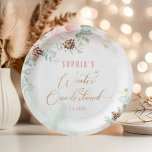 Blush pink winter onederland girl birthday paper plate<br><div class="desc">Blush pink winter onederland girl birthday Paper Plates
Matching items are available.</div>
