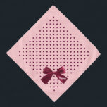 Blush Pink With Burgundy Hearts & Bow Monogram Pet Bandana<br><div class="desc">Pastel Coral Blush Pink,  dotted with burgundy hearts,  and finished with a girly merlot burgundy bow...  then monogrammed and personalised with your pet's name. Background colour,  and text style,  size and colour can be changed,  using the edit menu.</div>