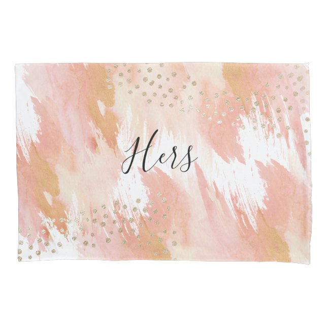 Blush Pink with Gold Pillowcase (Front)