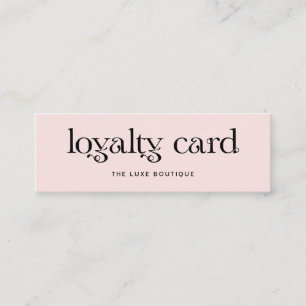 Blush Pink with Luxe Black Typography Loyalty Card