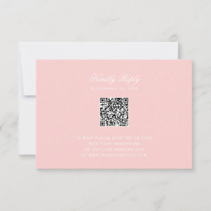 Blush Pink with Monogram RSVP w/ Bow QR Code