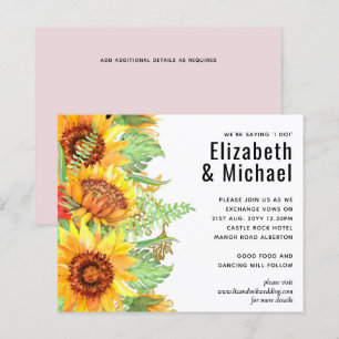 Blush Pink with Sunflowers Wedding Budget