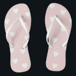 Blush Pink with White Hearts Jandals<br><div class="desc">NewParkLane - Flip Flops,  with a cute pattern of hand drawn little white hearts. A cute design for girls or for  a beach wedding.

Check out this collection for matching items. Also available in hot pink.</div>