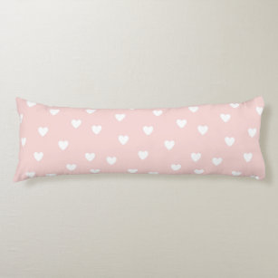 Blush Pink with White Hearts   Kids or Nursery Body Cushion